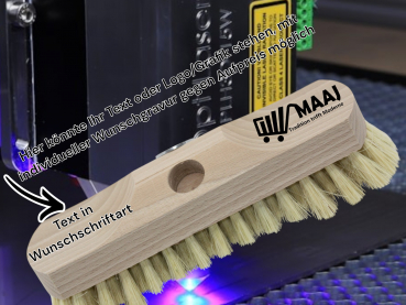 Schrubber aus Holz mit Bart und Gewinde mit Fiber-Bestückung