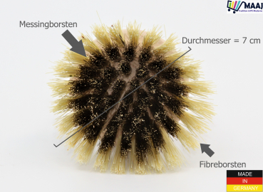 Topfbürste mit Fieber- und Messing-Bestückung