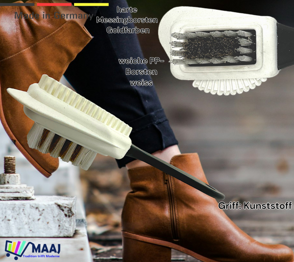 Suede brush for shoes with 4 functional sides double-sided