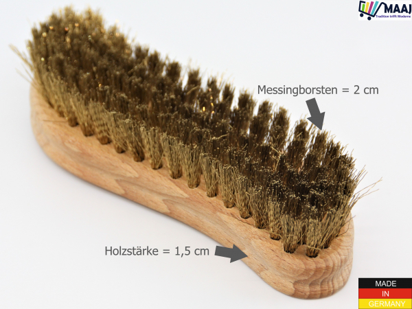Parkettbürste mit vollständiger Messing-Bestückung in S-Form
