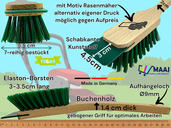 Rasenmäher- Gerätebürste Holz